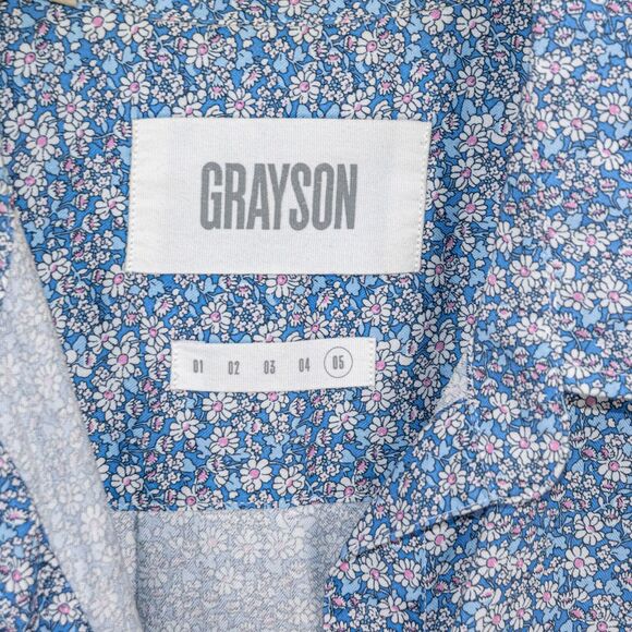 GRAYSON The HERO Button up Shirt in Blue Floral Print Women's Size 05 - Picture 2 of 8